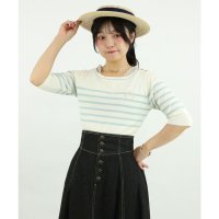 an another angelus/アンアナザーアンジェラス an another angelus ロゴ刺繍ボーダーニットプルオーバー【洗える】(Fi.n.t)/507094836