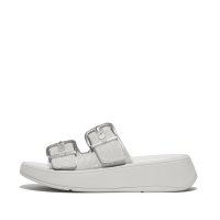 fitflop/フィットフロップ fitflop F－MODE BUCKLE SHIMMERLUX FLATFORM TWO－BAR SLIDES/507095761