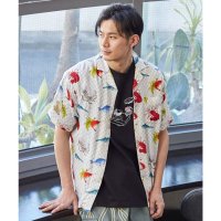 KAYA/【カヤ】新風 和柄メンズシャツ ブラックミックス/504074821