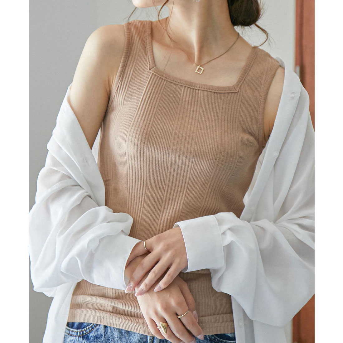 letters レターズ　タンクトップ クーポン】ファッションレター Fashion Letter スクエアネック