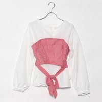STYLEBLOCK/スタイルブロック STYLEBLOCK チェックリボンビスチェドッキングブラウス/504680030