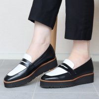 HS/エイチエス HS 【日本製】 エナメル 厚底 コイン ローファー/506885801