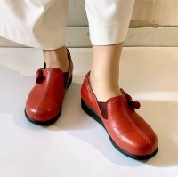 HERMOSA/エレモーサ HERMOSA 【日本製】【4E幅】【軽量】【柔らか本革】ふかふか らくらく つま先ゆったりリボン付きコンフォートシューズ/506891122