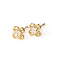 Noelmarket/ノエルマーケット Noelmarket ピアス 金属アレルギー対応 ダイヤ クローバー 四つ葉 小ぶり つけっぱなし 18k シンプル 仕事 結婚式 上品 ゴー/507004769