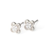 Noelmarket/ノエルマーケット Noelmarket ピアス 金属アレルギー対応 ダイヤ クローバー 四つ葉 小ぶり つけっぱなし 18k シンプル 仕事 結婚式 上品 ゴー/507004769