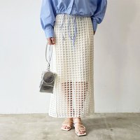 REAL STYLE/リアルスタイル REAL STYLE ロングスカート レディース メッシュ ニット ボトムス タイトスカート ストレート ウエストゴム ロング丈 マキシ丈 高身/507009119