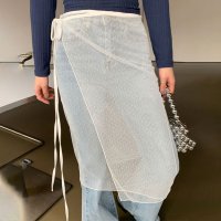 REAL STYLE/リアルスタイル REAL STYLE ラップスカート レディース スカート 巻きスカート ボトムス レース チュール 刺繍 ドット柄 ズボンの上 巻く かわいい/507009137
