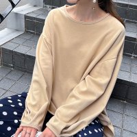 REAL STYLE/リアルスタイル REAL STYLE カットソー レディース トップス ロンT 長袖 テールカット ロング丈 春 夏 薄手 無地 シンプル 重ね着 おしゃれ カ/507009170