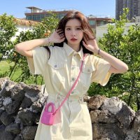 Belle Cie/ベルシー Belle Cie デニムワンピース ワンピース ツイル 半袖 ミニワンピ スカート レディース 韓国ファッション ひざ上 大きいサイズ フェス 衣装/507032288