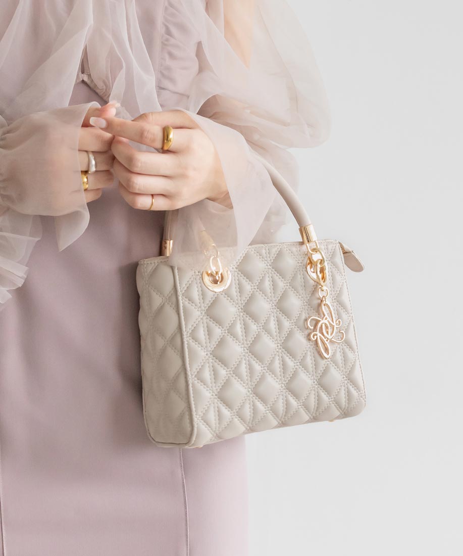 ✿*様 RANDA ブラック キルティング ハンドバッグ RANDA ハンドバッグ 2WAYキルティングミディバッグ : ZOZOTOWN