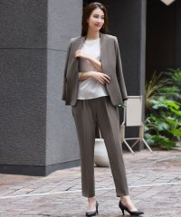 Flolia/フロリア Flolia カラーレスジャケット・テーパードパンツの2点セットアップセレモニースーツ【洗える】/507087441