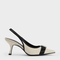 CHARLES & KEITH/バックル ポインテッドトゥスリングバックパンプス 【再入荷】/507096452