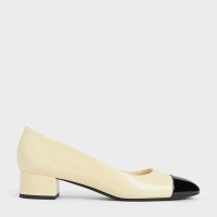 CHARLES & KEITH/パテント コントラストトゥキャップパンプス/507096454