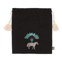 KANKAN/カンカン KANKAN ゼブラ刺繍巾着L/507098284
