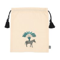 KANKAN/カンカン KANKAN ゼブラ刺繍巾着L/507098284