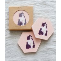 Jubilee/ジュビリー Jubilee 珪藻土コースター 同柄 2枚セット キャット ヘキサゴン/507098836