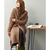 equa./エクア equa. シープボア 外出できる 着る毛布 ロングコート/507103602