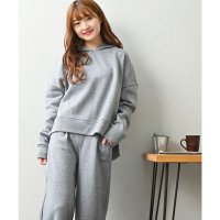 equa./エクア equa. 裏起毛 タック ロングパンツ スリット プルオーバー 上下セット/507103635