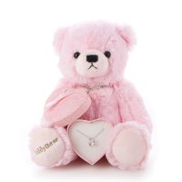 Sears/シアーズ Sears 天然ダイヤ ハート ネックレス レディース テディベア ぬいぐるみセット 1月 ガーネット ピンクベア 1491－tdt－01－p1/507104215
