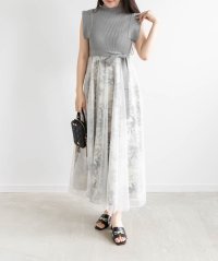 RANDA/ランダ RANDA ニットドッキングチュールレイヤードワンピース/507104725