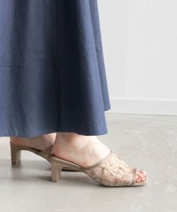 RANDA/ランダ RANDA フラワー刺繍レースミュールサンダル/507104781