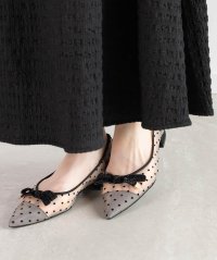 RANDA/ランダ RANDA ラメリボンチュールパンプス/507104976