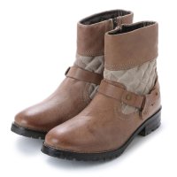 ITALICO/イタリコ ITALICO アンティークレザー キルティングコンビ ベルトデザイン ショートブーツ/507107438