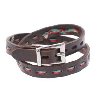 ITALICO/イタリコ ITALICO 2重巻き ハンドメイド レザーブレス 牛革 ステッチ入りブレスレット/507108031