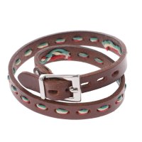 ITALICO/イタリコ ITALICO 2重巻き ハンドメイド レザーブレス 牛革 ステッチ入りブレスレット/507108031