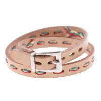 ITALICO/イタリコ ITALICO 2重巻き ハンドメイド レザーブレス 牛革 ステッチ入りブレスレット/507108031