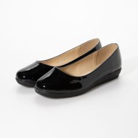 Angel fit/エンジェルフィット Angel FiT レディース フラットパンプス ラウンドトゥ バレエシューズ af_20444 (BLACK SMOOTH)/507109398