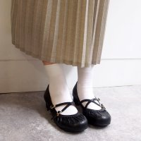 BY ASHINAGAOJISAN/バイアシナガオジサン by あしながおじさん おでこ靴の新定番！ギャザーストラップパンプス/507109542