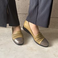 HERMOSA/エレモーサ HERMOSA 【日本製】【ゆったり3E幅】【軽量】【柔らか本革】異素材コンビコンフォートパンプス/507113250