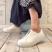 ALL BLACK/オールブラック ALL BLACK 【本革】軽量 フロントジップ スリッポンシューズ/507113554