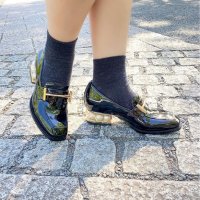 Jeffrey Campbell/ジェフリーキャンベル Jeffrey Campbell パールヒールローファー(ブラック）/507113576