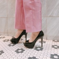 R&E/アールアンドイー R&E エナメル美脚オープントゥパンプス/507115918