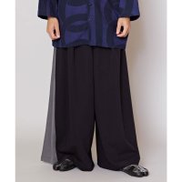 KAYA/【カヤ】隠れ色 袴風メンズワイドパンツ ネイビー/507121013