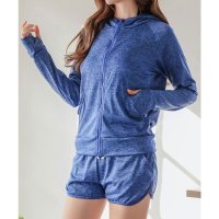 Lace Ladies/レースレディース Lace Ladies 杢柄UVカット長袖ラッシュガード ショートパンツ上下セット/507122525