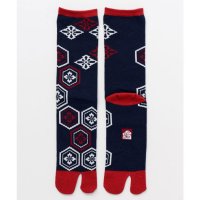 KAYA/【カヤ】足袋型くつ下25－28cm 亀甲紋 レッド/507123044