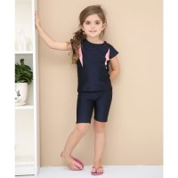 Lace Ladies/レースレディース Lace Ladies 女児 袖付きライン入り セパレート スクール水着 ガールズ 女子 上下別 ハーフパンツ【返品不可商品】/507123122