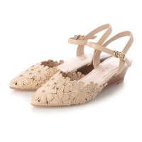 Melmo/メルモ MELMO フラワーモチーフアンクルストラップパンプス/507123623