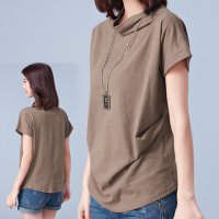 shoppinggo/ショッピングゴー shoppinggo Tシャツレディース ハイネックカットソー大きいサイズプチハイネック 伸縮性 春服 夏服/507123710