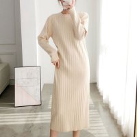 shoppinggo/ショッピングゴー shoppinggo ワンピース レディース ニットワンピ ロング丈 リブニット ニットセーター ロングセーター 無地 リブ編み/507124233