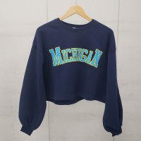 Spiritoso/スピリトーゾ Spiritoso カレッジロゴショート丈裏起毛トレーナー/507124647