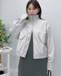 &soiree/アンドソワレ &soiree フェイクレザー2wayスタンドカラーブルゾン/507124754