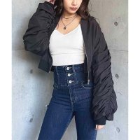 SPIRALGIRL/スパイラルガール SPIRALGIRL 袖ギャザーコンパクトMAー1/507125572