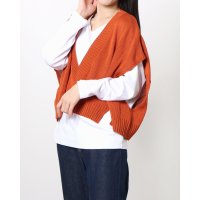 STYLEBLOCK/スタイルブロック STYLEBLOCK アクリル麻タッチ深Vネックベスト/507131646