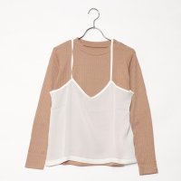 STYLEBLOCK/スタイルブロック STYLEBLOCK シフォンキャミソール＆リブカットソーセット/507133145