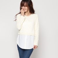STYLEBLOCK/スタイルブロック STYLEBLOCK パール付きレース切り替えチュニック/507133192