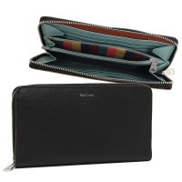 Paul Smith/ポールスミス Paul Smith 長財布（ラウンドファスナー） マルチストライプ ブラック ブルー ユニセックス Paul Smith M1A4778X FS/507133647